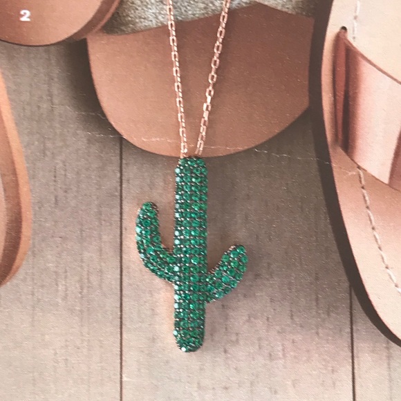 Jewelry - Cactus pendant necklace silver cactus necklace